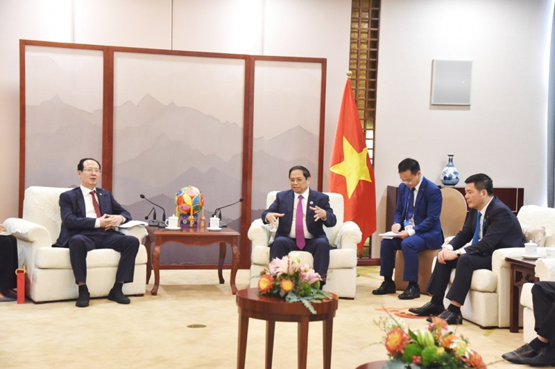 Thủ tướng Phạm Minh Chính tiếp ông Vương Tiểu Quân, Phó Tổng Giám đốc Tập đoàn Xây dựng Điện lực Trung Quốc 
